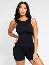 Racer Open Back Short Jumpsuit - Black